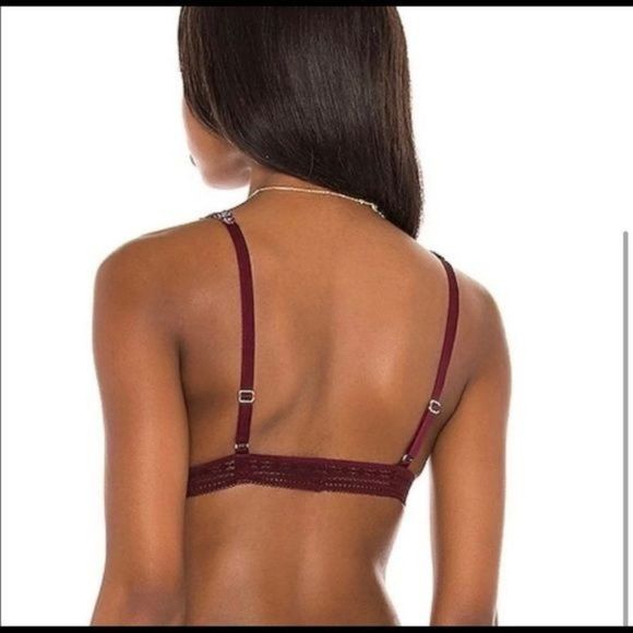 NWT Free People Intimate Alia Bralette Bordeaux (L) - Picture 2 of 4